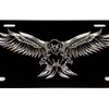Engraved US American 3D Fierce Eagle Diamond Etched Car Tag