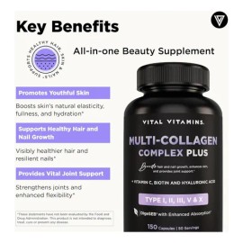 Vital Vitamins Multi-collagen Complex Plus Piel Uñas Cabello                                                                                          