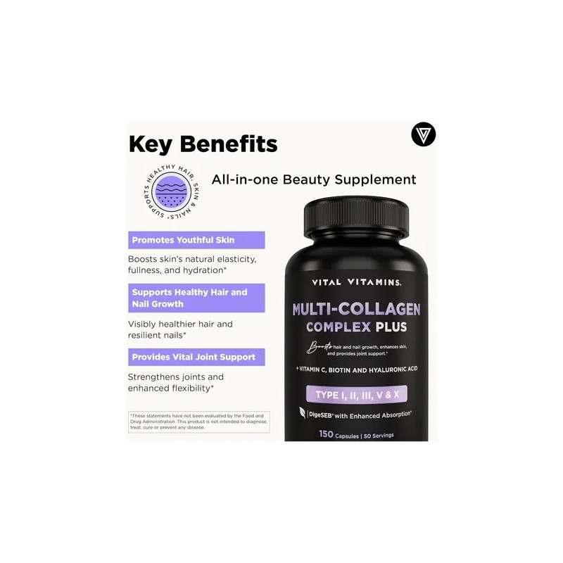 Vital Vitamins Multi-collagen Complex Plus Piel Uñas Cabello