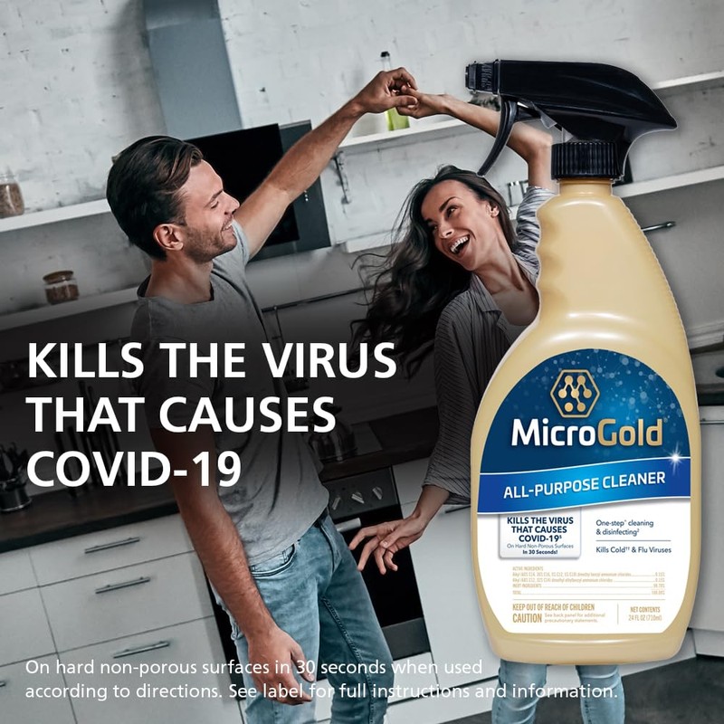MicroGold All-Purpose Cleaner Spray Kills 99.9% of Bacteria and Viruses