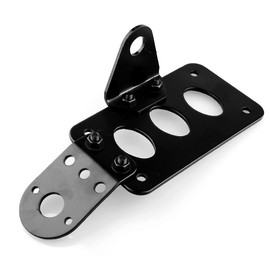 Akozon motorcycle side number plate bracket + brake tail light license mount metal black