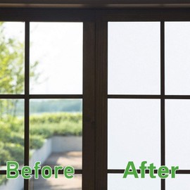 Niviy Frosted Glass Window Film 24 x 118 Inch Bathroom Window Privacy Film Static Cling Window Covering for Office Living Room,White