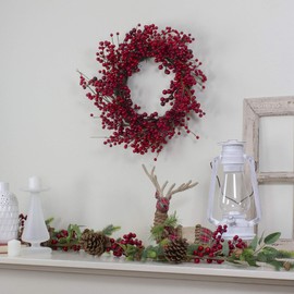 Northlight Red Berry Artificial Christmas Twig Wreath - 20-Inch, Unlit