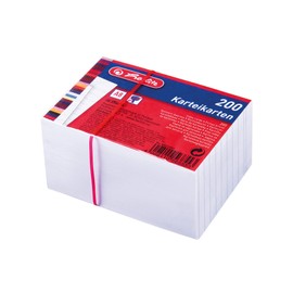 Herlitz 50019397 Index Cards, A8, White, 170 g/m2, Pack of 200, Shrink-wrapped