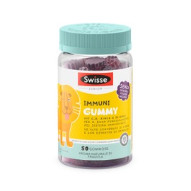 SWISSE Junior - Multivitaminico Completo Bambini con Vitamina D C B12 B6 e Minerali per Supporto al Sistema Immunitario, 50 Gommose ad Alto Contenuto di Fibre, Aroma Naturale di Fragola, Made in Italy
