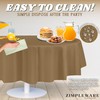 ZIMPLEWARE Premium Gold Plastic Table Cloth Disposable (6 Pack) Round