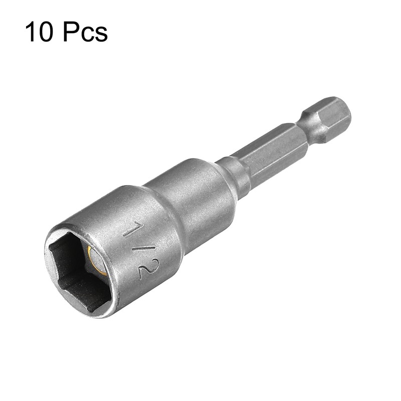 HARFINGTON 10pcs Hex Nut Driver Drills Bit 1/2" 6-Point Socket