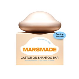 MARS MADE Castor Oil Shampoo Bar 2.0 - Hydrating & Moisturizing Natural Hair Soap Bar Shampoo for Hair Growth & Scalp Nourishment - Bathing Soap Solid Shampoo for All Hair Types (120g, 4.23oz)