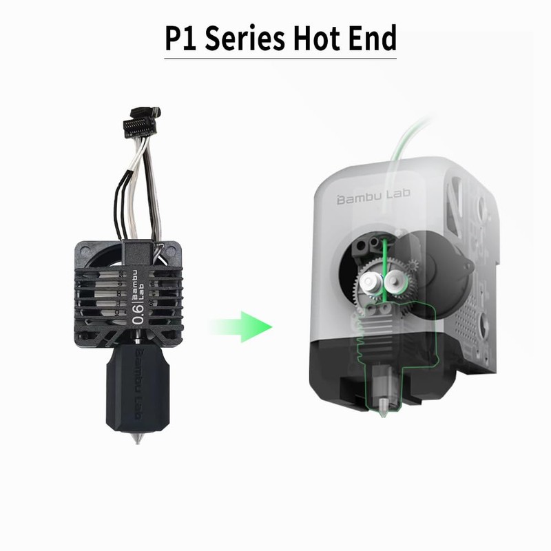TEWIRROW Bamboo Lab Original P1P Hotend P1S Hardened Steel Hotend