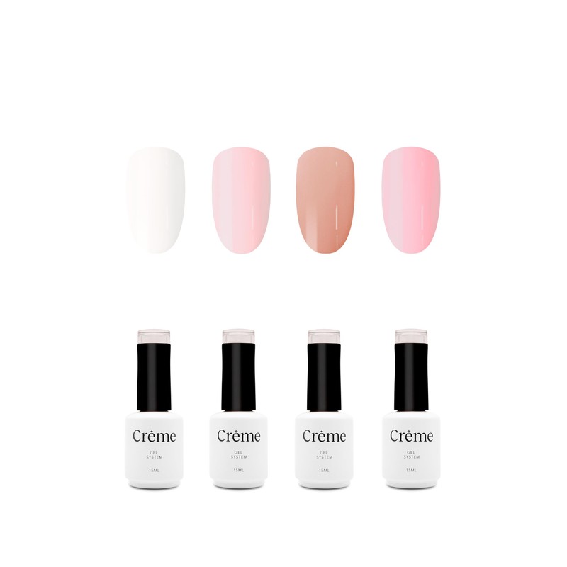 Set 4 tonos Rubber Base Esmalte en Gel para Aplicación