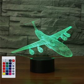 SUPERHONGJIHAO Night Light for Kids, 3D Airplane LED Light with Remote Control, 16 Color Changing Birthday Gift for Kids