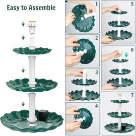 AISITIN Outdoor Solar Bird Bath with Pump – 3-Tier DIY Fountain for Garden & Yard Decor