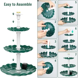 AISITIN Outdoor Solar Bird Bath with Pump – 3-Tier DIY Fountain for Garden & Yard Decor