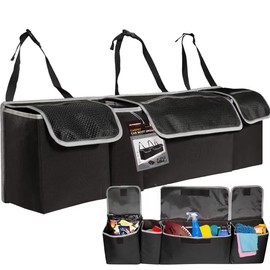 OEMASSIVE Car Design Boot Bag Organiser Car Bag Robust Black Needle Felt, Suitable for Any Vehicle (90 x 25 x 12 cm)