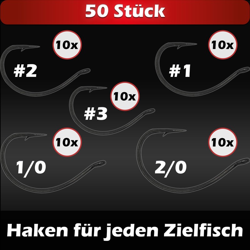 Paradox Fishing Dropshot Haken 50 Stück I je 10x Set