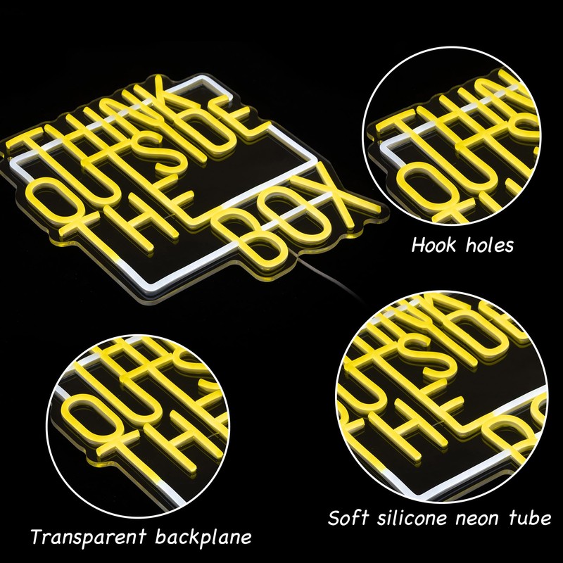"Think Outside The Box" Neon Sign Letter Neon Light for