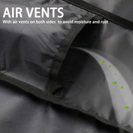 Fenghome Fire Pit Cover, Waterproof Square Fire Pit Cover with Adjustable Hem for Garden Furniture Fire Pit Table Heavy Duty Windproof Outdoor Fireplace Cover-84x84x44cm (Black)