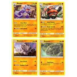 Evolution Card Set - Rhyperior 95/214 - Sun Moon Unbroken Bond - Rare 4 Card Lot