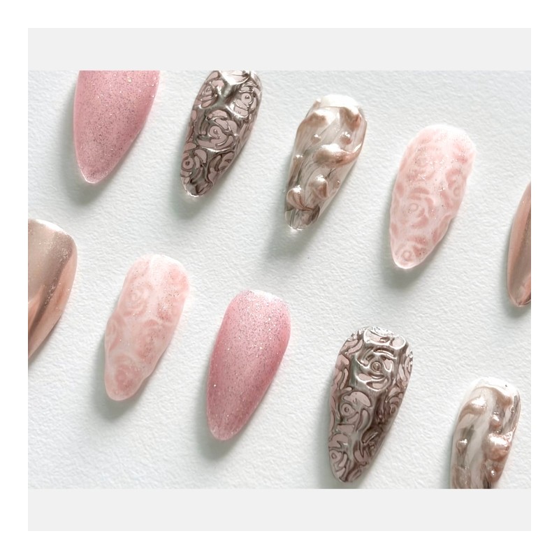 [Bloom] Handmade nail tips - Almond / [개화 Bloom] 수제네일팁