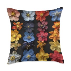 Epimedium Flower Pattern Graphic Throw Pillow