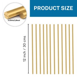 OnlineMetals – 1/8" x 12" Brass Rods – 12 Pcs | Solid Brass Round Stock for Knife Handle Pins, Lathe, DIY Crafting, Metalworking, Bore Alignment, Rivets, Railing & Hobby Supplies
