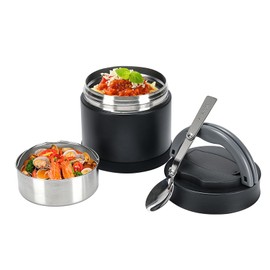 Thermo Food Jar for Hot Food Adults 23.6OZ Soup Thermo Lunch Containers Wide Mouth Vacuum Insulated Stainless Steel Leakproof Bento Box with Spoon