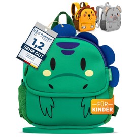 REISERACKER Nursery Backpack Wild Animal from 1 Year as Nursery Backpack Girls & Nursery Backpack Boys, Prehistoric Green