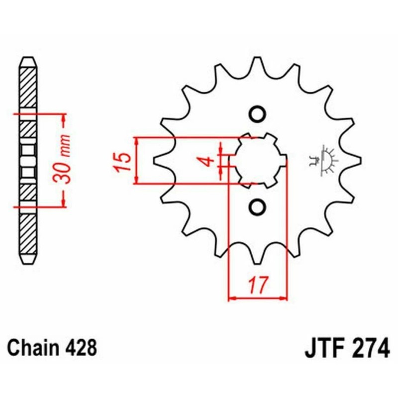 JT Sprockets/JT Honda XR100 85-03 JT and JT 428HDR 14/50