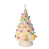 Kurt Adler 14" Battery Operated LED Lighted Ceramic White Tree