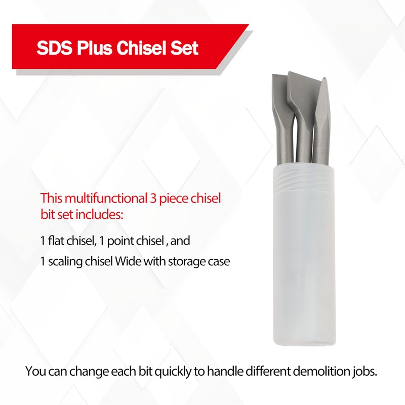SDS-Plus Chisel & Point Bit Set for Makita SDS+ Rotary