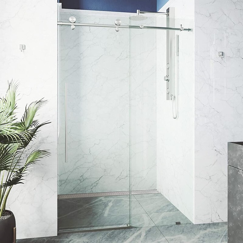 Neodrain 40-Inch Linear Shower Drain with Removable Quadrato Pattern Grate,Brushed