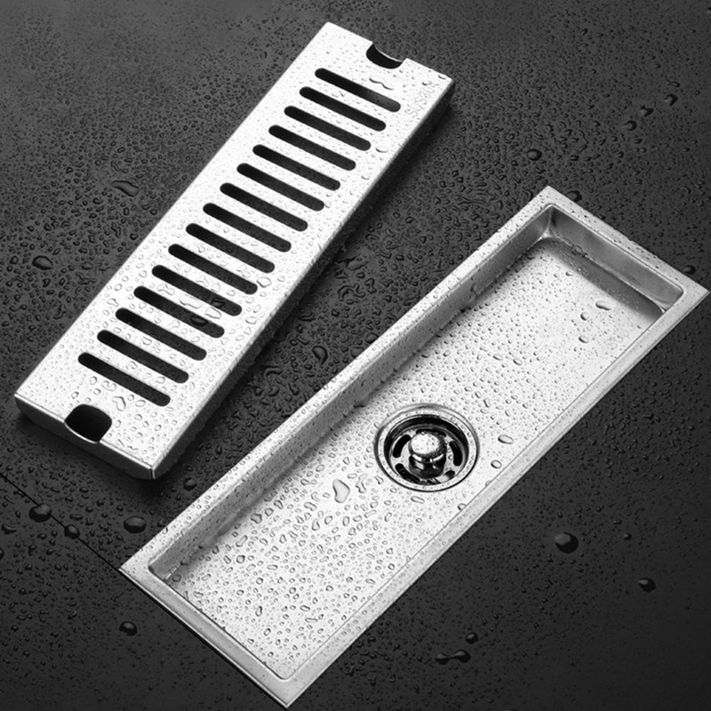 Shower Drain Long Stainless Steel Deodorant Removable Floor Drain for