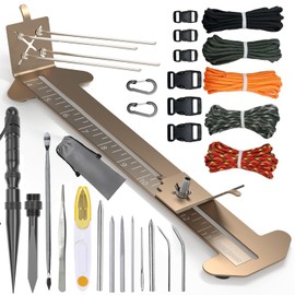 WILDAIR Paracord Bracelet Jig Kit - Pro Tool Kit With Marlin Spike FID Set, Adjustable Length Weaving DIY Craft Maker Tool, Bracelet Maker Edition