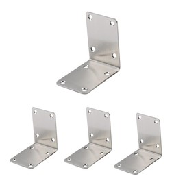 4 Pcs Corner Brackets, 70mm x 70mm x 49mm Stainless Steel Angle Brackets, 90 Degree L Shaped Bracket for Metal Wood Furniture
