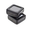 2Pcs Black Square PU Leather Gemstone Display Case with Clear