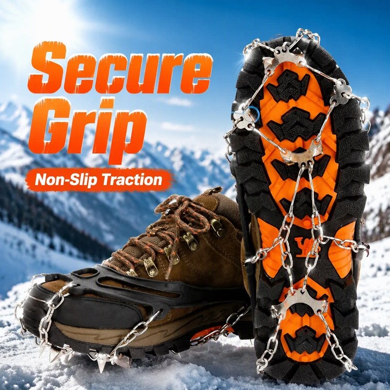 Winter Ice Crampons for Hiking and Walking – 8-Tooth Stainless