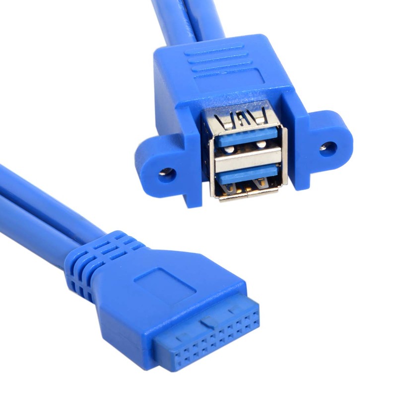 JSER Stackable USB 3.0 Female Panel Type to Motherboard 19Pin
