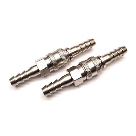 2 Sets of Inline Quick Release Coupling/Fitting For 8mm I/D Propane/Butane Gas Hose - Ideal for Gas BBQ - Patio Heater, Camping Gas Cookers