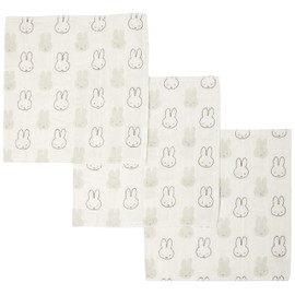 Okato Kaya-Woven Dish Towels, Cloth, For Tableware, 3 Pieces, 11.8 x 11.8 inches (30 x 30 cm), Miffy Face Only