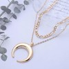 Cybche Punk Layered Moon Choker Necklace Gold Crescent Moon Necklace