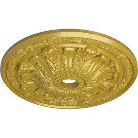 Ekena Millwork CM30FLRGS Flagstone Ceiling Medallion, 30"OD x 3 7/8"ID x 3 1/4"P, Hand-Painted Rich Gold