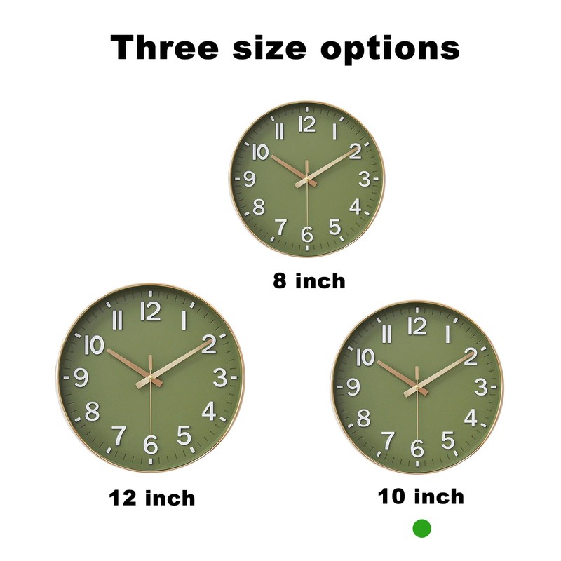 HZDHCLH 25 cm Silent Wall Clock without Ticking Sweeping Second