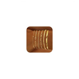Gold Bracelets for Women Delicate Stackable Women's Bracelets Fashionable Gold Bracelets 14K Gold Plated Herringbone Bracelet Jewelry Set Cute Bracelet Set Gifts for Ladies Girls(5pcs paper clip Bracelets )