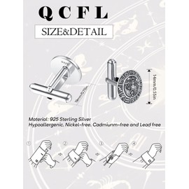 Virgo Cufflinks Sterling Silver Zodiac Constellation Cufflink Cuff Links Jewelry Gifts for Men