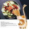 6Pcs Coffee Dessert Fork Set Metal Swan Base Holder Dessert