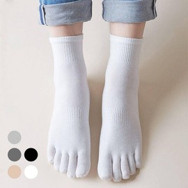 Plus-607 Men's Toe Socks Style White