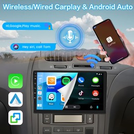 Inefala [2+64GB] Android 15 Car Radio for Hyundai Elantra 2004-2012 with Wireless Carplay/Android Auto, 9 Inch HD Touchscreen Car Stereo with GPS WiFi Bluetooth FM/RDS SWC Backup Camera MIC