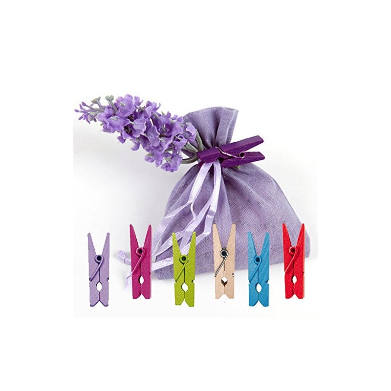 Mini Clothes Pegs, White, 25 mm, 25 pieces