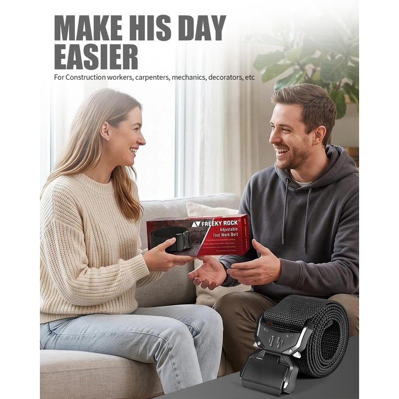 2 Inch Wide Tool Belt for Men with Quick Release