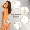 Jeere 5 Pcs Women Gold Bikini with Gold Sequins Head